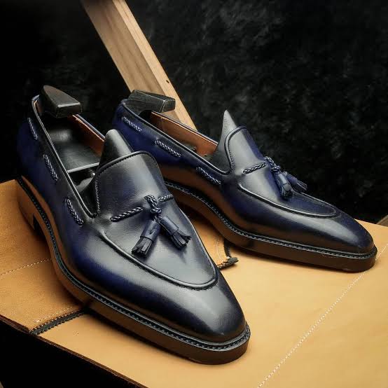Harlow Tassel Loafers, navy calf